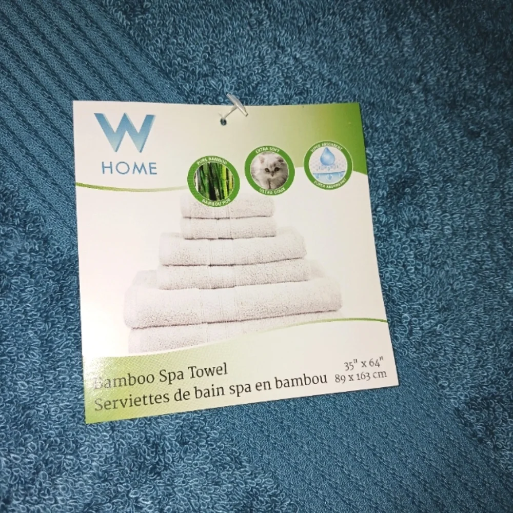 W Home Bamboo Spa Oversized Bath Towel/Sheet Teal